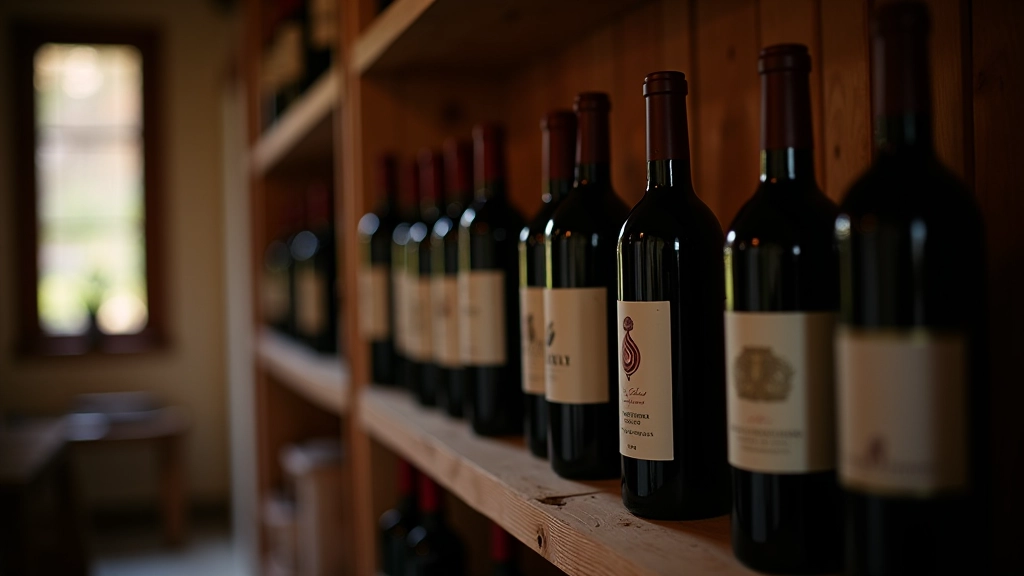 Botellas de vino en una bodega pequeña de Cafayate